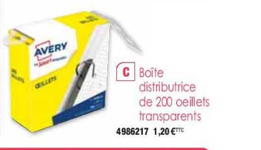 boîte distributrice de 200 œillets transparents