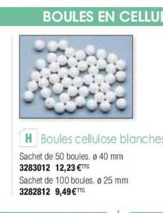 boules cellulose blanches
