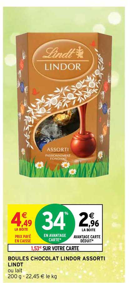 boules chocolat lindor assorti lindt