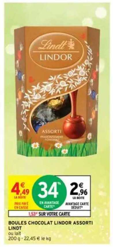 boules chocolat lindor assorti lindt