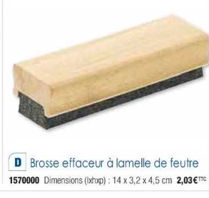 brosse effaceur à lamelle de feutre