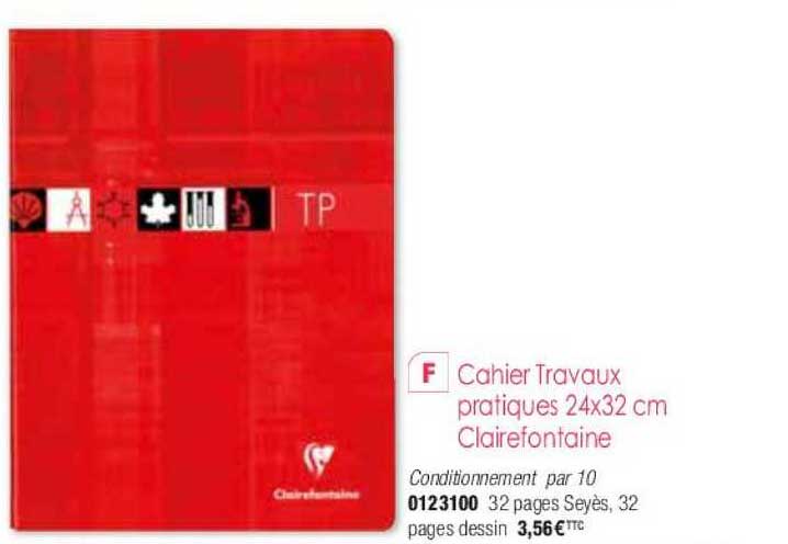 cahier travaux pratiques 24x32 cm clairefontaine