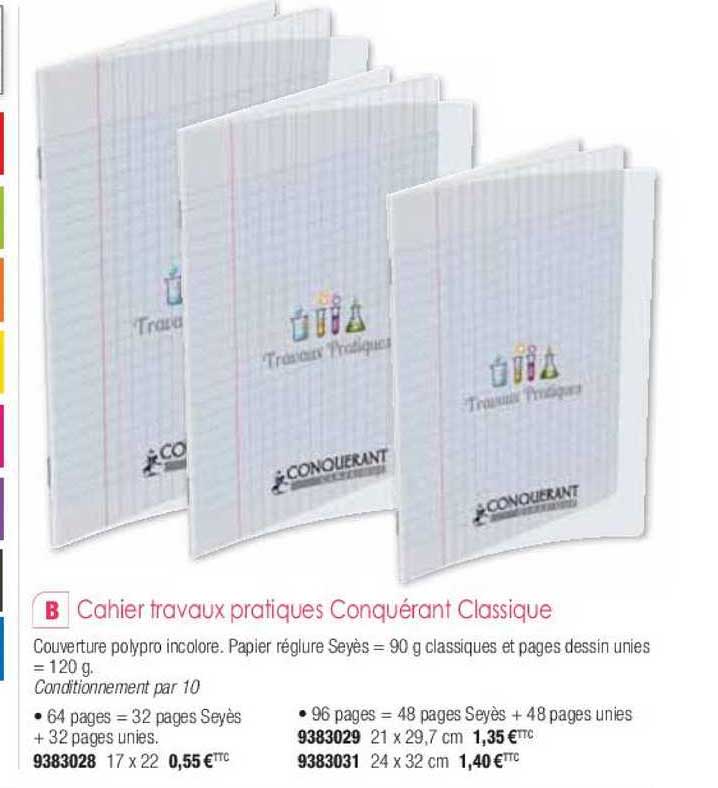 cahier travaux pratiques conquérant classique