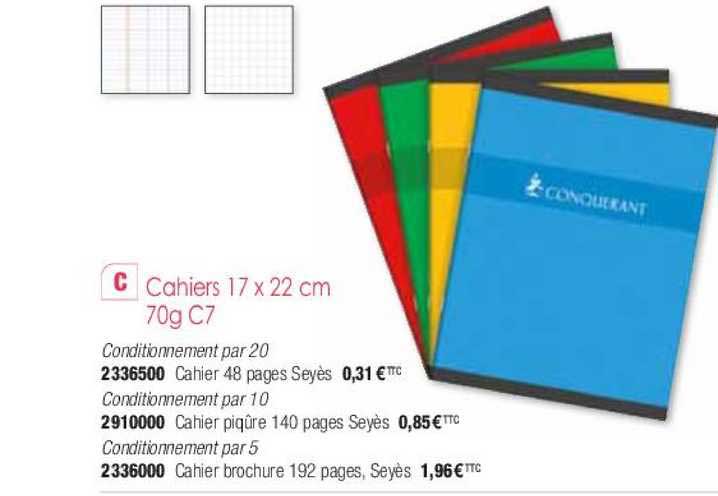 cahiers 17x22 cm 70g c7