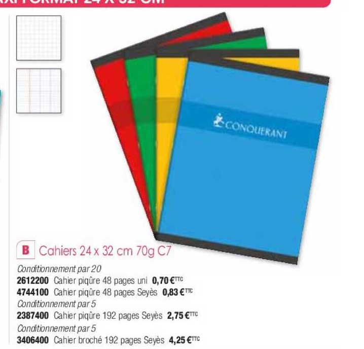 cahiers 24 x 32 cm 70g c7