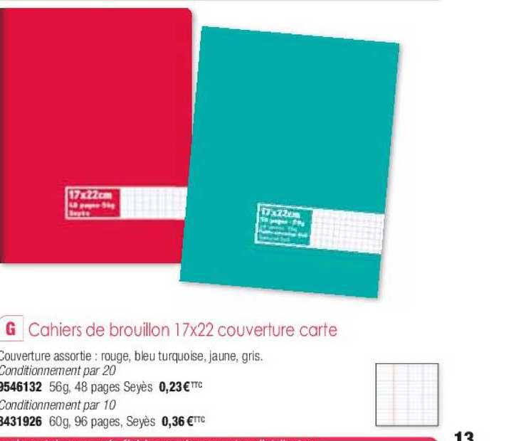 cahiers de brouillon 17x22 couverture carte