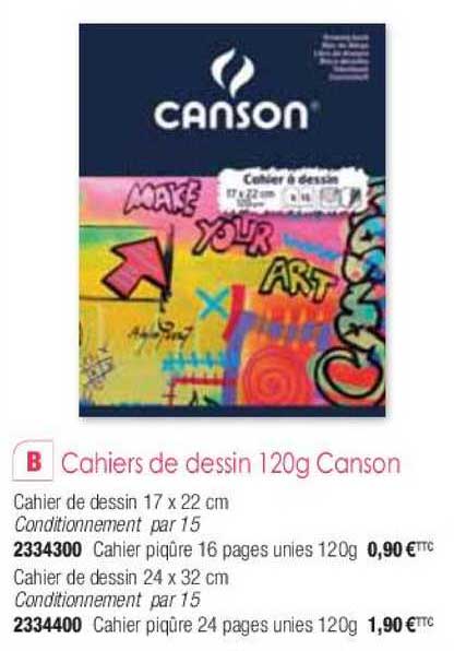 cahiers de dessin 120g canson