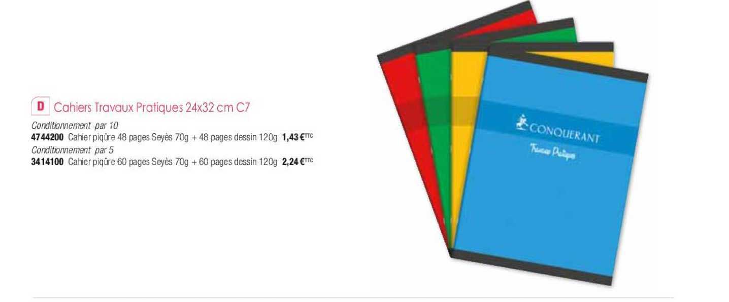 cahiers travaux pratiques 24x32 cm c7