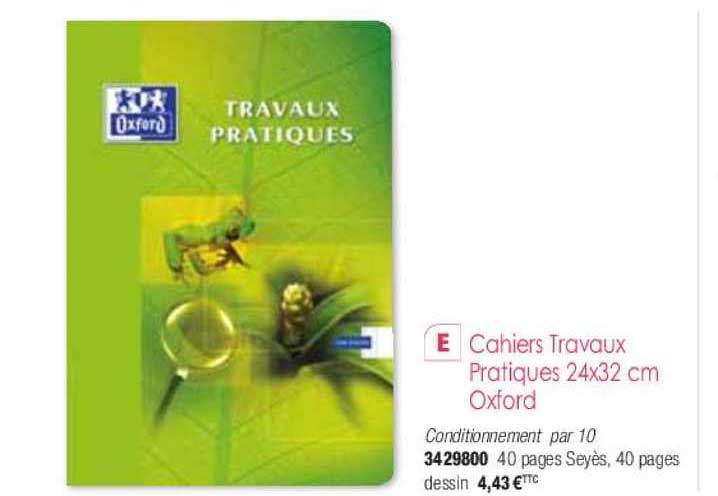 cahiers travaux pratiques 24x32 cm oxford