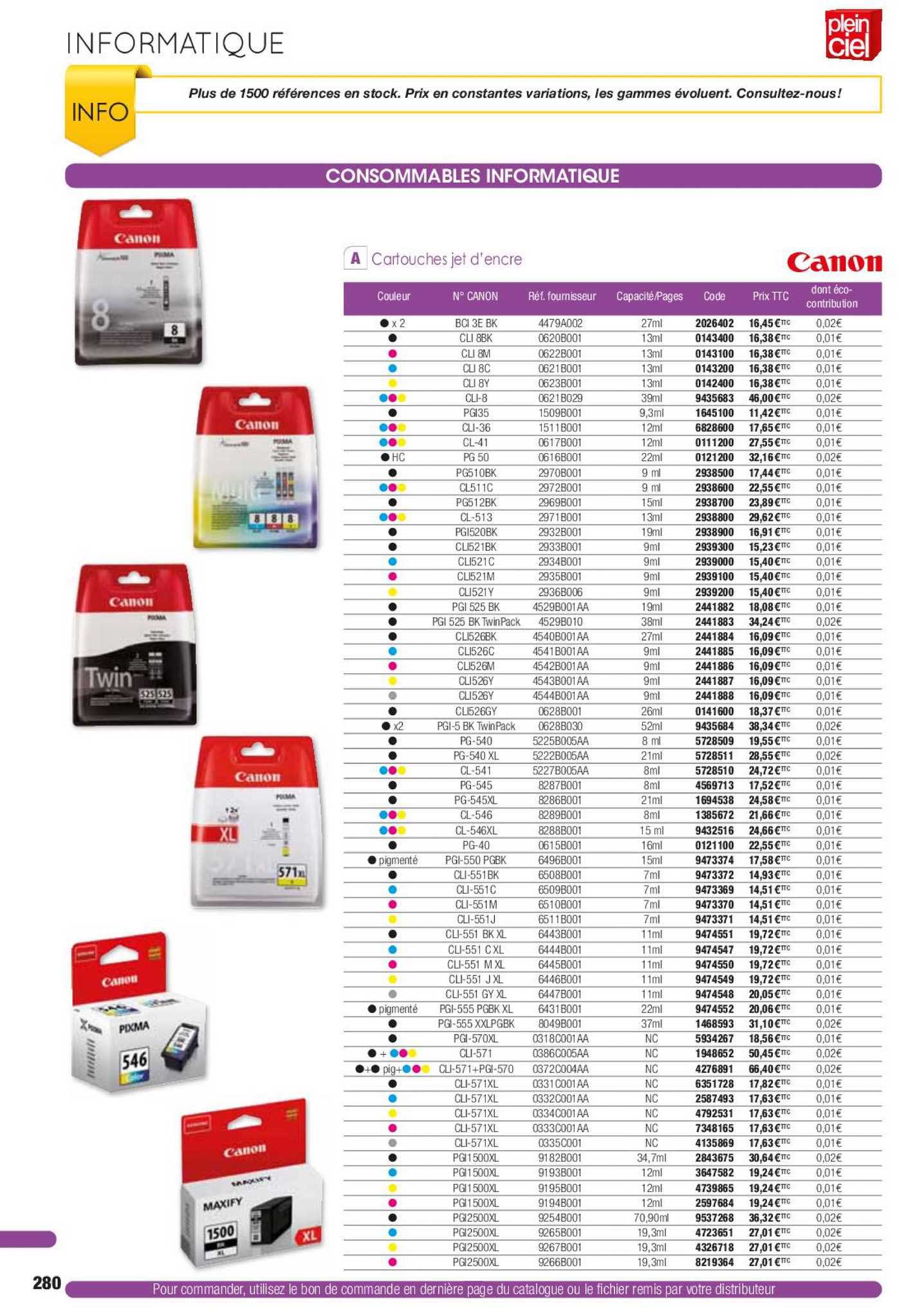 cartouche jet d'encre canon