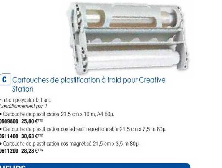 cartouches de plastification à froid pour créative station