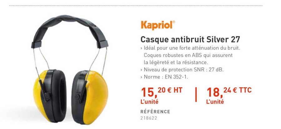 casque antibruit silver 27 kapriol