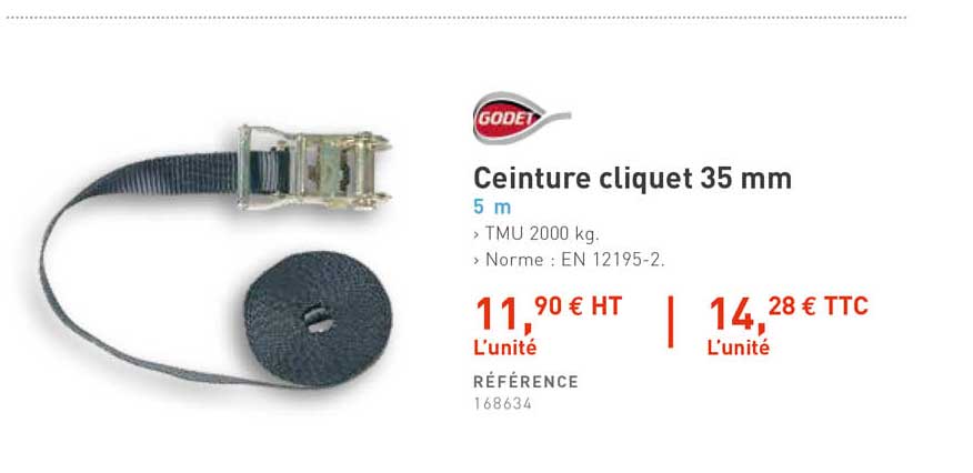 Ceinture Cliquet 35 Mm Godet