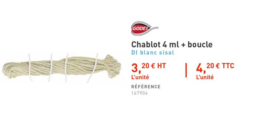 chablot 4 ml + boucle godet