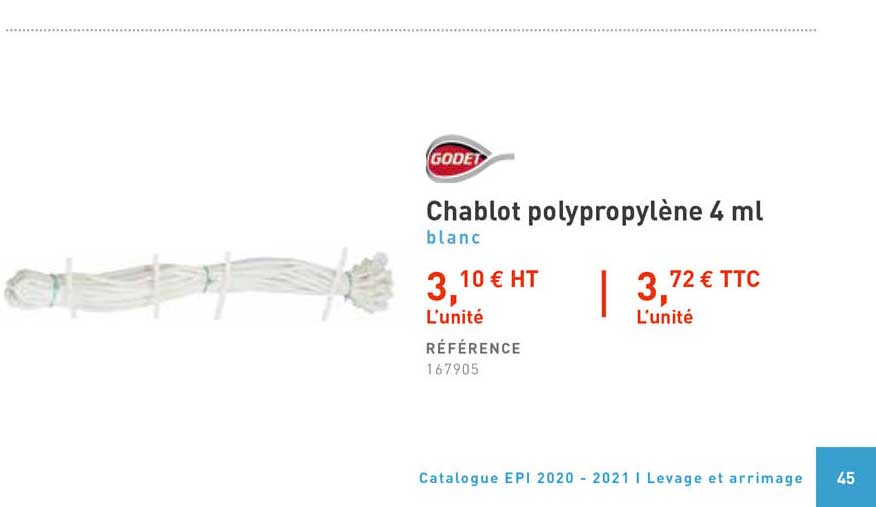 chablot polypropylène godet
