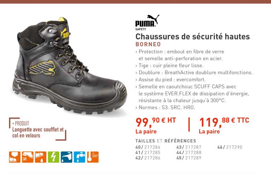 chaussures de sécurité hautes borneo puma safety