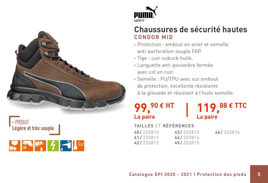 chaussures de sécurité hautes condor mid puma safety