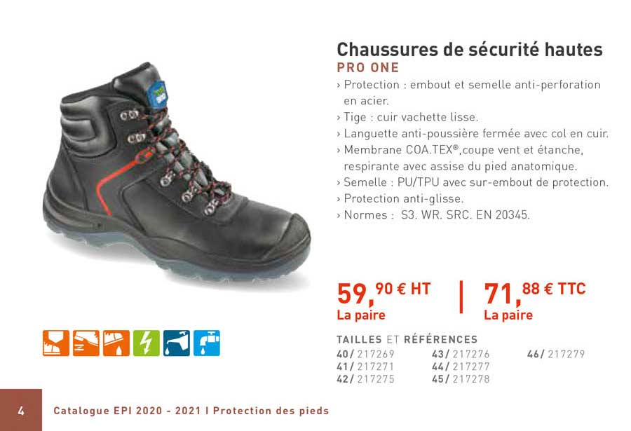 chaussures de sécurité hautes pro one
