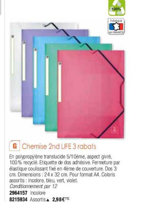 chemise 2nd life 3 rabats