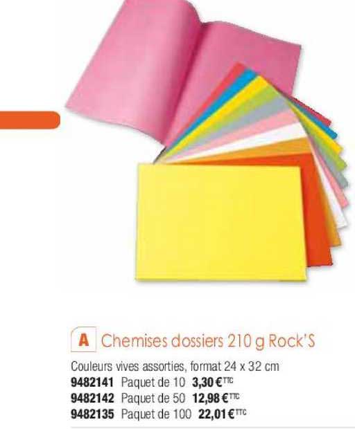 chemises dossiers 210g rock's