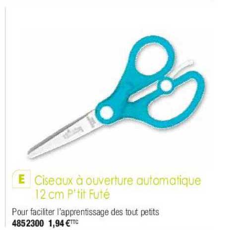 ciseaux à ouverture automatique 12 cm p'tit futé