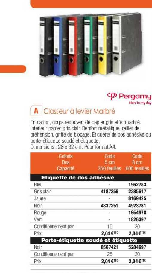 classeur à levier marbré pergamy more in my day