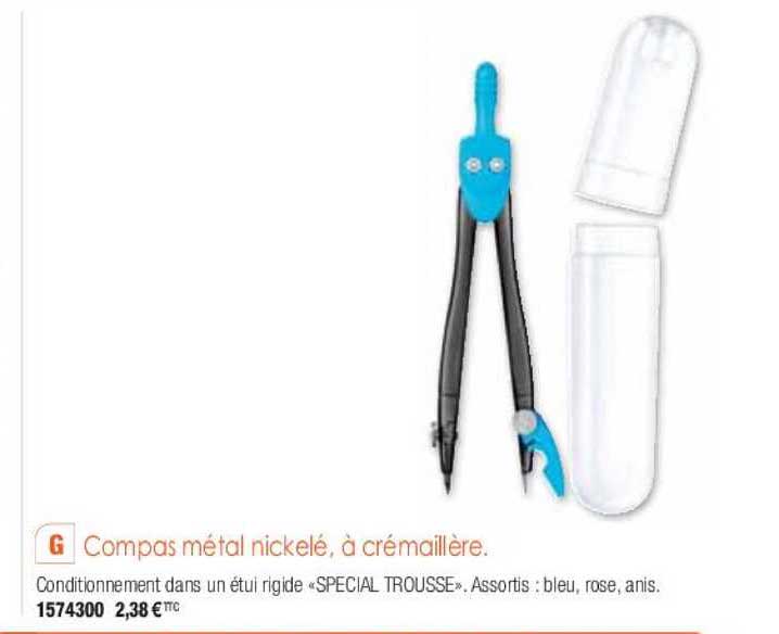 compas métal nickelé à crémaillère