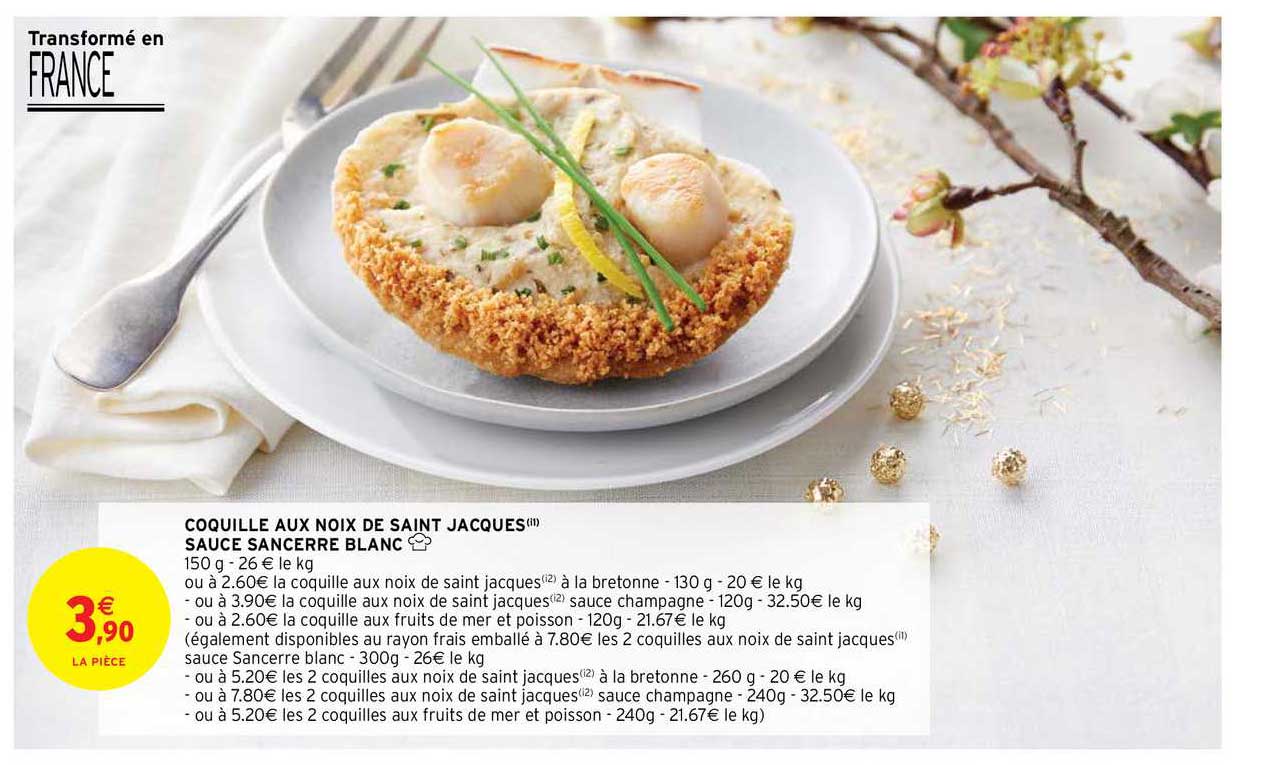 coquille aux noix de saint jacques sauce sancerre blanc