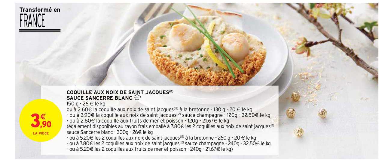 coquille aux noix de saint jacques sauce sancerre blanc