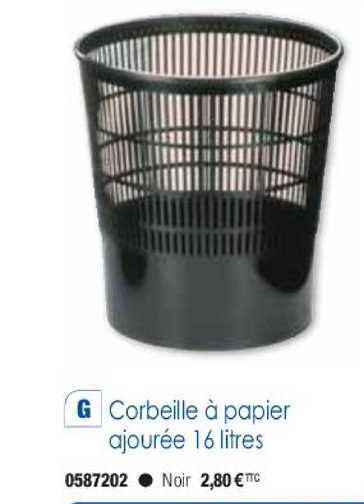 corbeille à papier ajourée 16 litres
