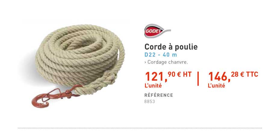 corde à poulie godet