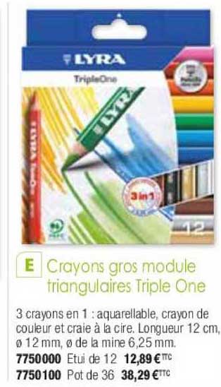crayons gros module triangulaires triple one lyra