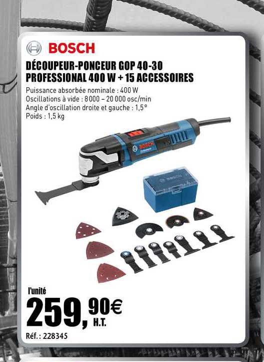 découpeur-ponceur gop 40-30 professional 400 w + 15 accessoires bosch