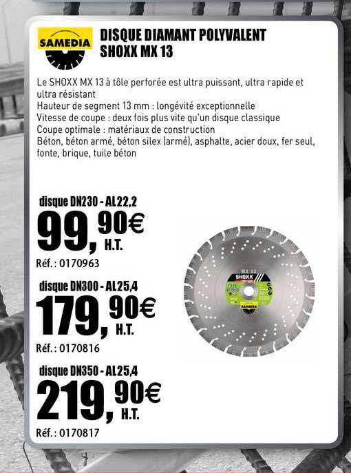 disque diamand polyvalent shoxx mx 13 samedia