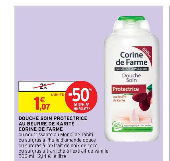 douche soin protectrice au beurre de karité corine de farme