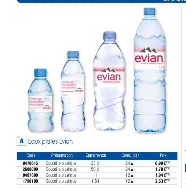 eaux plates evian