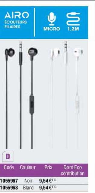 écouteurs Filaires Airo