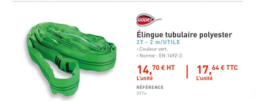 élingue tubulaire polyester godet