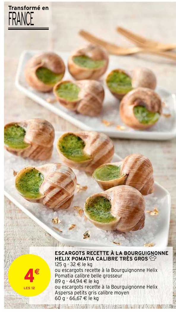escargots recette à la bourguignonne helix pomatia calibre très gros