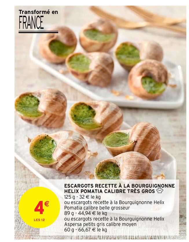 escargots recette à la bourguignonne helix pomatia calibre très gros