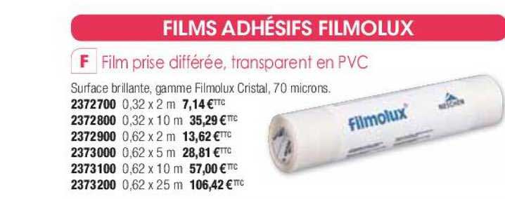 film prise différée transparent en pvc filmolux