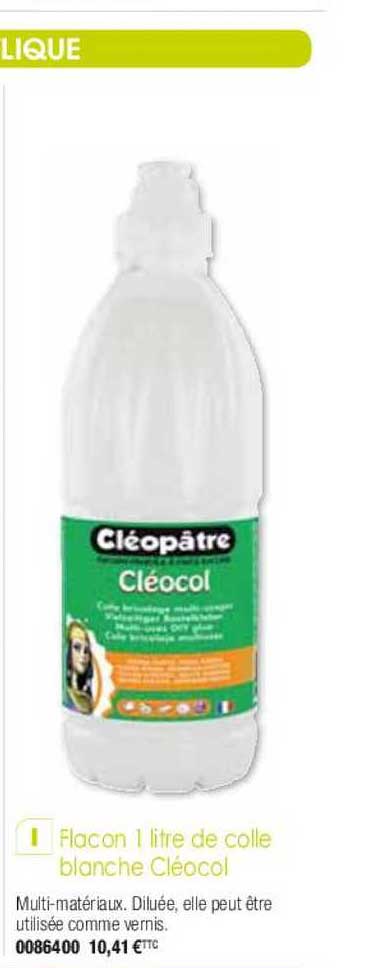 flacon 1 litre de colle blanche cléocol