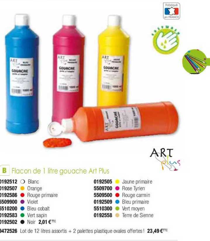 flacon de 1 litre gouache art plus