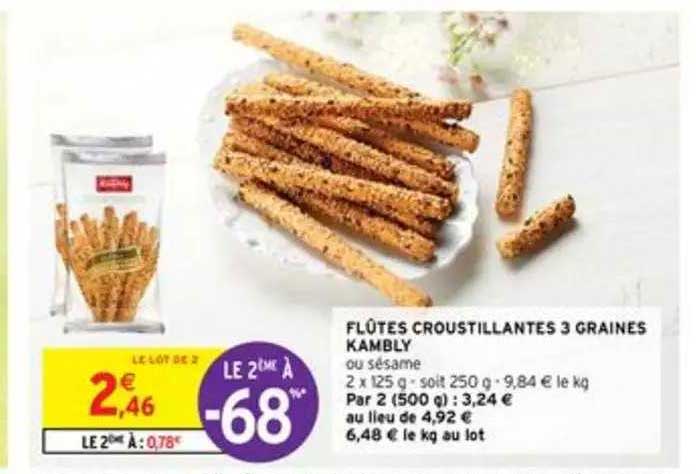 Flûtes Croustillantes 3 Graines Kambly