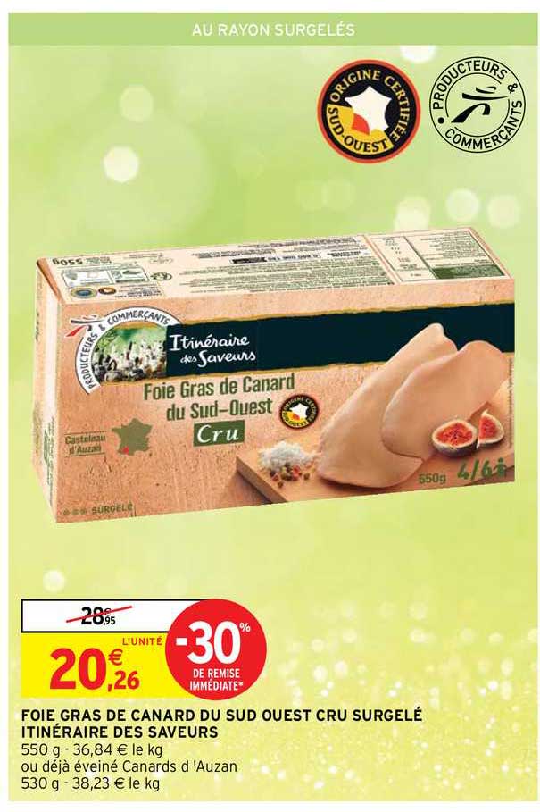 Foie Gras De Canard Du Sud Ouest Cru Surgelé Itinéraire Des Saveurs