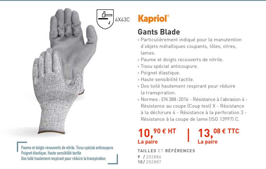 gants blade kapriol