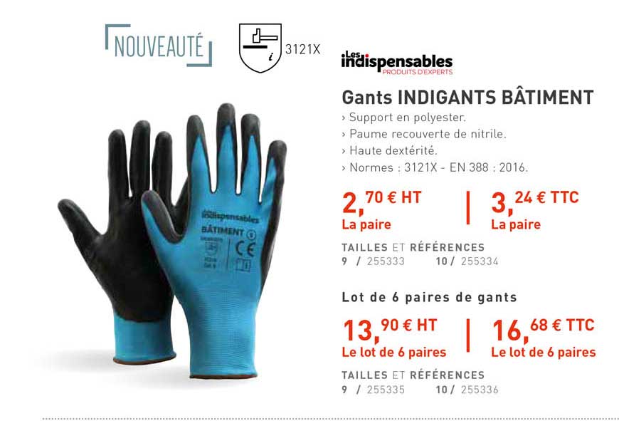 gants indigants bâtiment les indispensables