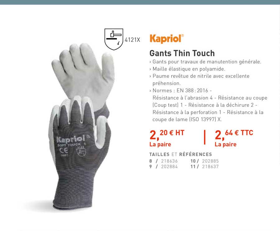 gants thin touch kapriol
