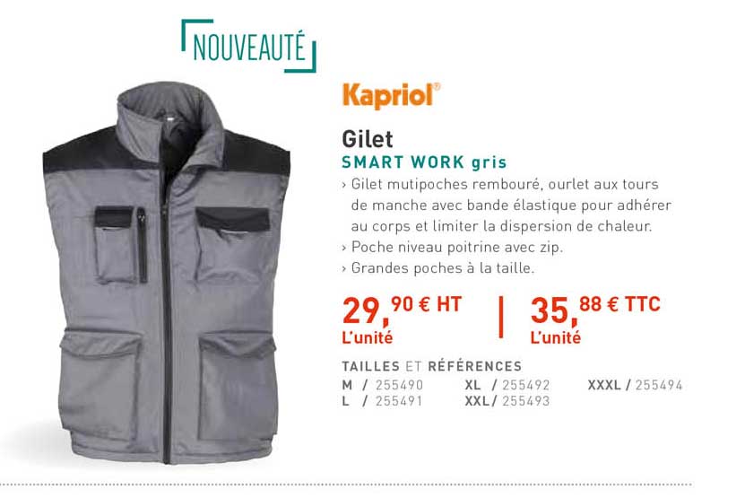 Gilet Smart Work Gris Kapriol