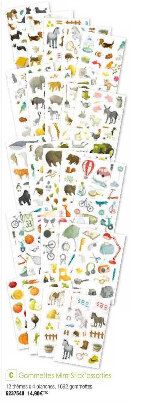 Gommettes Mimi Stick'assorties